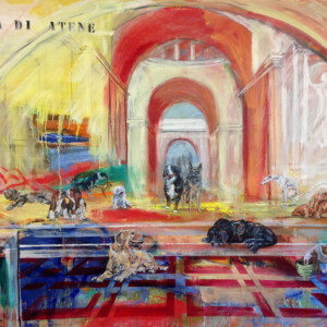 Scouola de Atene. Olie på lærred. (200 x 300 cm). Pris: 60.000 DKR