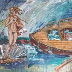 Venus' Fødsel. When the Levee Breaks Hesnæs.
olie på lærred
(200x1300 cm)
Pris: 60.000 DKK