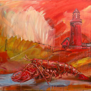 Fyrtårn
Akryl på lærred, (80 x 100 cm). PRIS: DKK 8.000