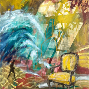 Lysfald. Olie på lærred. (50 x 40 cm). PRIS: DKK 4.000