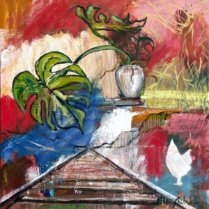 Travelling III.
Olie på lærred, (65 x 65 cm). PRIS: DKK 6.000