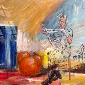 I read the News Today
(olie på lærrred) 130 x 200 cm. PRIS 26.000 DKK