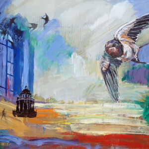 LYSFALD 4. When the Levee Breaks - swallow.
(120 x 180 cm) PRIS: 21.500 DKK.