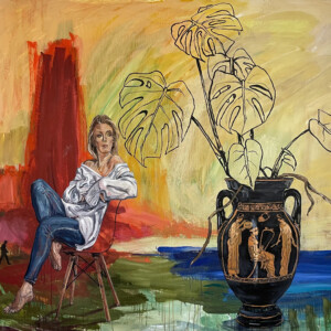 Monstera Deliciosa. Græsk Symposion 0
(200 x 245 cm)
Olie på Lærred
Pris 50.000 DKK