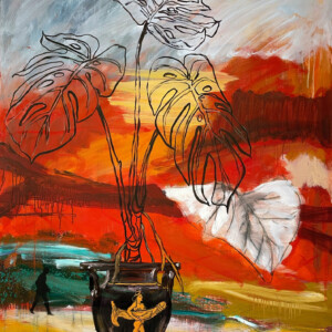 Monstera Deliciosa.
Græsk Symposion II
(100 x 130 cm)
Olie på Lærred
Pris 13.000 DKK