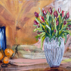 Tulipaner og vase
50 x 65 cm. Oil on Canvas. PRIS: 5.500 DKK
(Foto: Allan Axelsen)