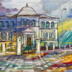 Arkitektur. Olie på lærred ( 60 x 80 cm). PRIS: 6.500 DKK.