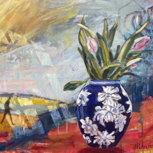 Etude. Vase 01. Olie på lærred. (50 x 65 cm). PRIS: DKK 5.500