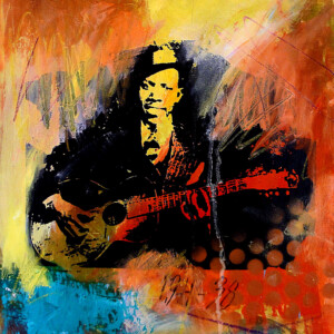 Robert Johnson. Olie på lærred - Serigrafi. (40 x 30 cm). PRIS 3.500 DKK